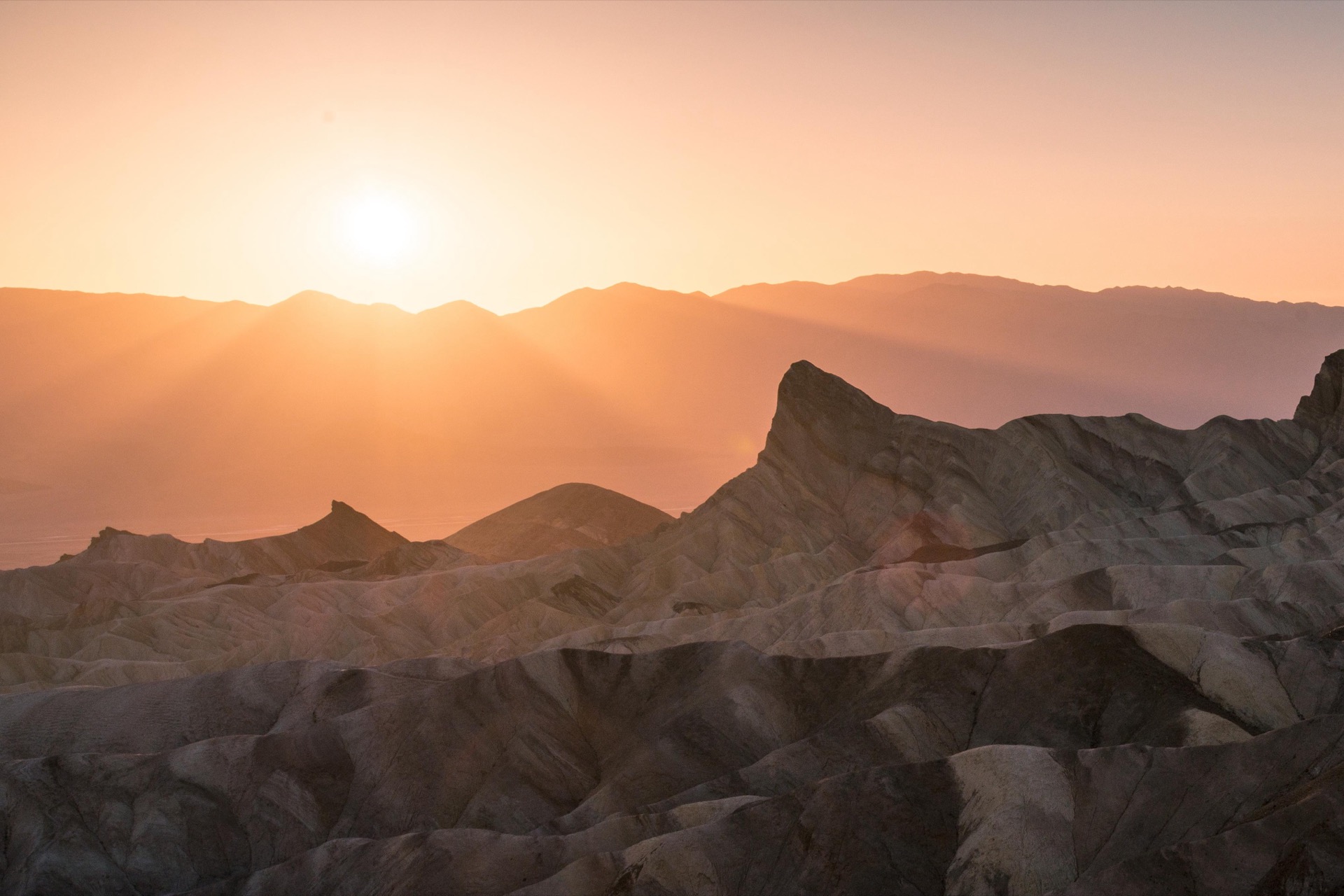 Zabriskie Point at sunset, Death Valley National Park