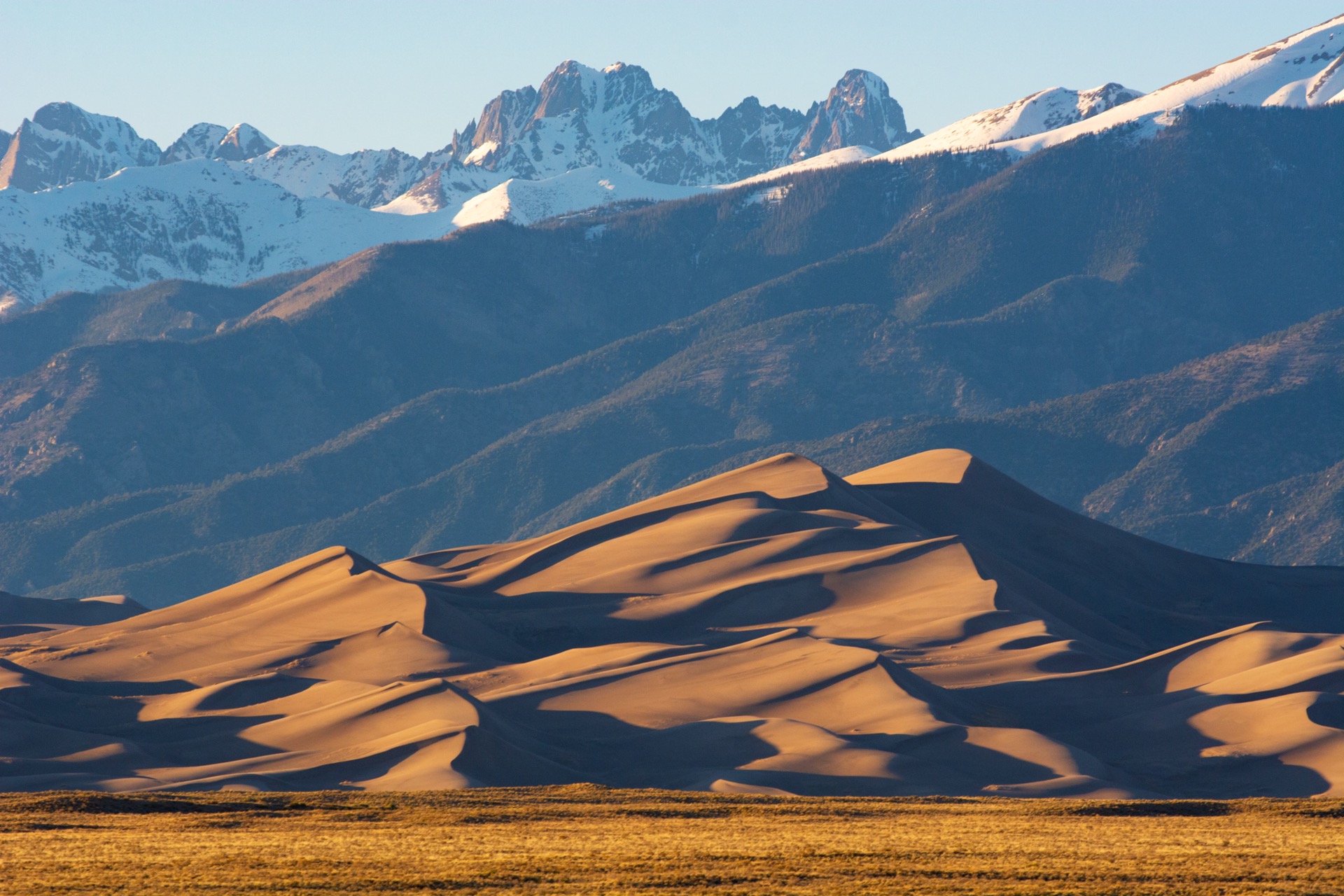 Great Sand Dunes with the Crestone Peaks in the background