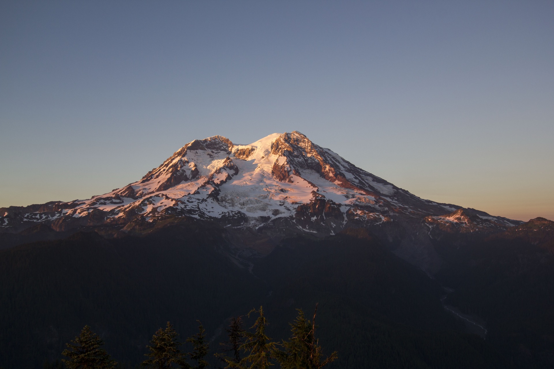 Mount Rainier at sunset