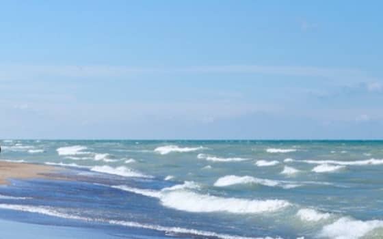 Beach and dunes at Indiana Dunes National Park along Lake Michigan